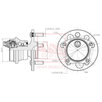 Ступица [12] <b>ASVA TYWHIPS10R</b>