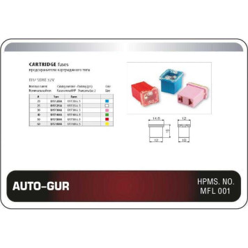 Предохранитель силовой 30а розовый катридж MINI <b>AUTO-GUR AGFJ1730A</b>