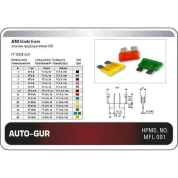 Предохранитель 10A стандарт красный флажковый <b>AUTO-GUR AGFT10A</b>