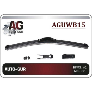 Щетка стеклоочистителя бескаркасная 15' 380 MM LEDOкартон упаковка <b>AUTO-GUR AGUWB15</b>