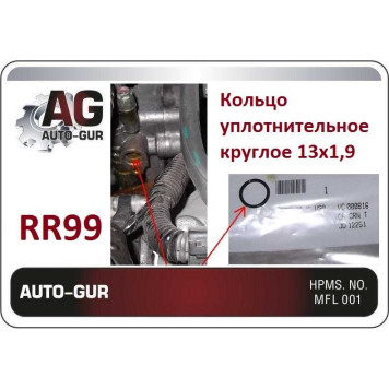 Кольцо уплотнительное круглое 13х1,9 (качество оригинал) <b>AUTO-GUR RR99</b>