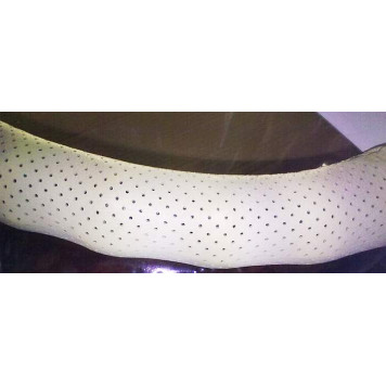 Оплетка на руль M (38см) Autoprofi AP-396 D.BE натур.кожа перфориров.бежевая-1