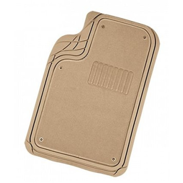 Ковры салона со съемным ковролином до -50°С (4 предмета) бежевые с канавками для вырезов Autoprofi FOCUS2 TER-420 BE-2