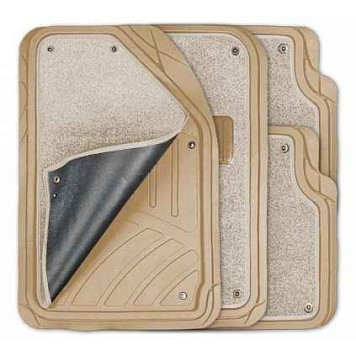Ковры салона со съемным ковролином до -50°С (4 предмета) бежевые с канавками для вырезов Autoprofi FOCUS2 TER-420 BE