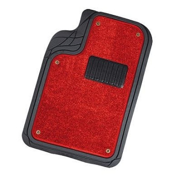 Ковры салона со съемным красным ковролином до -50°С (4 предмета) черные с канавками для вырезов Autoprofi FOCUS2 TER-420 BK/RD-1