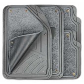 Ковры салона со съемным ковролином до -50°С (4 предмета) серые с канавками для вырезов Autoprofi FOCUS2 TER-420 GY