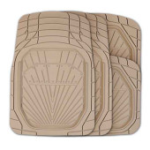 Ковры салона - ванночки до -50°С (4 предмета) бежевые с канавками для вырезов Autoprofi POWER TER-510 BE