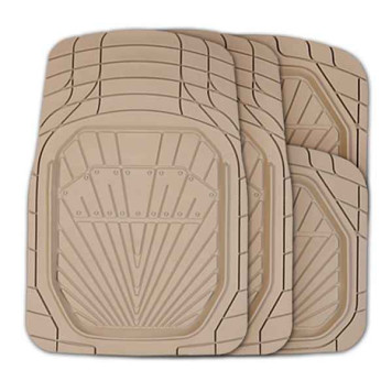 Ковры салона - ванночки до -50°С (4 предмета) бежевые с канавками для вырезов Autoprofi POWER TER-510 BE