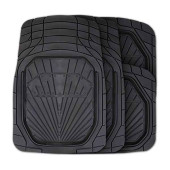 Ковры салона - ванночки до -50°С (4 предмета) черные с канавками для вырезов Autoprofi POWER TER-510 BK