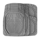 Ковры салона - ванночки до -50°С (4 предмета) серые с канавками для вырезов Autoprofi POWER TER-510 GY