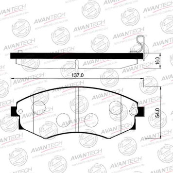 Колодки тормозные дисковые передние AVANTECH AV015