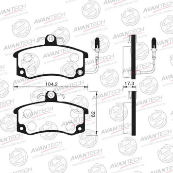Колодки тормозные дисковые передние AVANTECH AV021