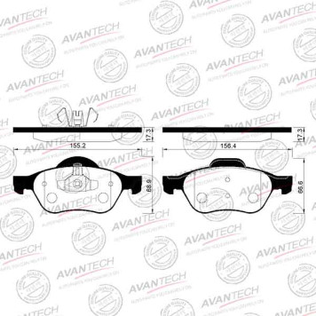 Колодки тормозные дисковые передние AVANTECH AV030