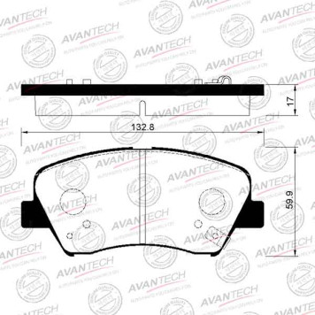 Колодки тормозные дисковые передние AVANTECH AV098
