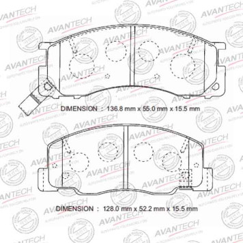 Колодки тормозные дисковые передние AVANTECH AV1001