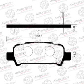 Колодки тормозные дисковые задние AVANTECH AV1016