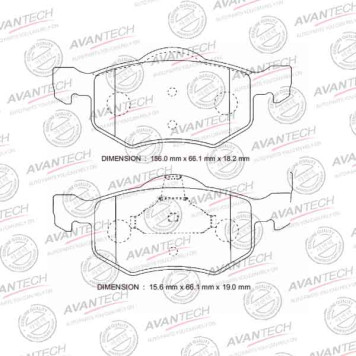 Колодки тормозные дисковые задние AVANTECH AV1120