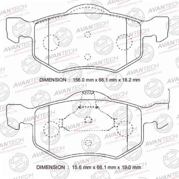 Колодки тормозные дисковые передние AVANTECH AV1125
