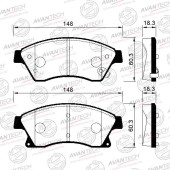 Колодки тормозные дисковые передние AVANTECH AV118