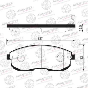 Колодки тормозные дисковые передние AVANTECH AV191