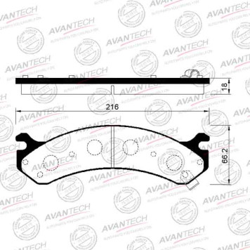 Колодки тормозные дисковые передние AVANTECH AV201