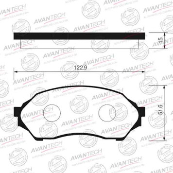 Колодки тормозные дисковые передние AVANTECH AV254