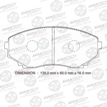 Колодки тормозные дисковые передние AVANTECH AV286