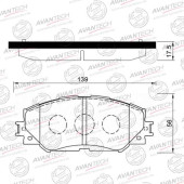 Колодки тормозные дисковые передние AVANTECH AV288