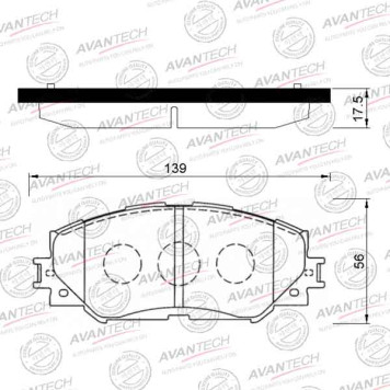 Колодки тормозные дисковые передние AVANTECH AV288