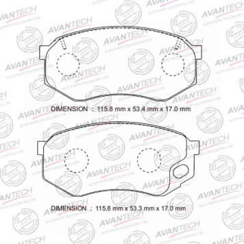 Колодки тормозные дисковые передние AVANTECH AV429