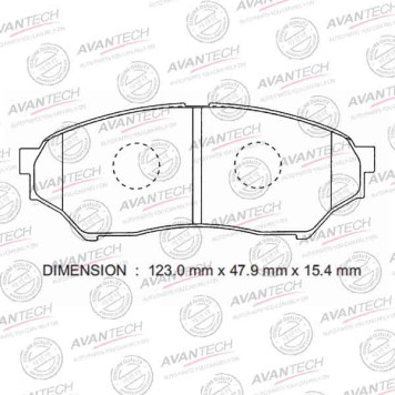 Колодки тормозные дисковые передние AVANTECH AV446