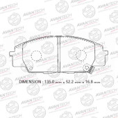 Колодки тормозные дисковые передние AVANTECH AV580