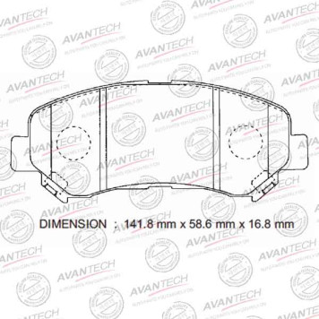 Колодки тормозные дисковые передние AVANTECH AV654