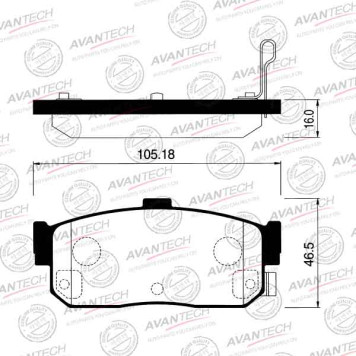 Колодки тормозные дисковые задние AVANTECH AV714