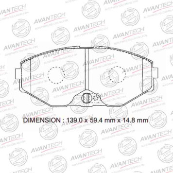Колодки тормозные дисковые передние AVANTECH AV722