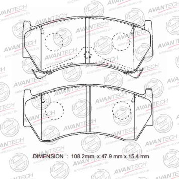 Колодки тормозные дисковые передние AVANTECH AV732