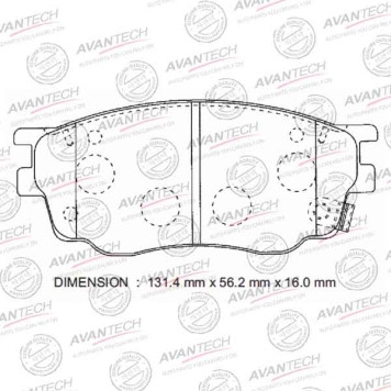 Колодки тормозные дисковые передние AVANTECH AV749