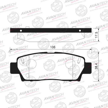 Колодки тормозные дисковые задние AVANTECH AV810