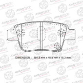 Колодки тормозные дисковые задние AVANTECH AV846