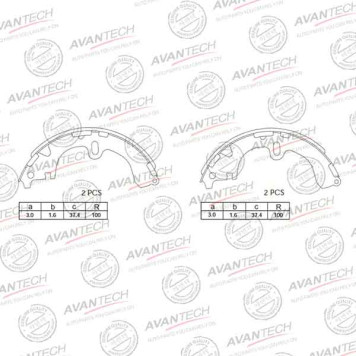Колодки тормозные барабанные задние AVANTECH AVS0101