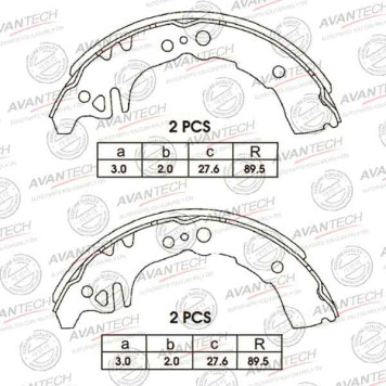 Колодки тормозные барабанные задние AVANTECH AVS0108