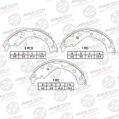 Колодки тормозные барабанные задние AVANTECH AVS0119