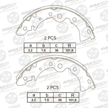 Колодки тормозные барабанные задние AVANTECH AVS0203