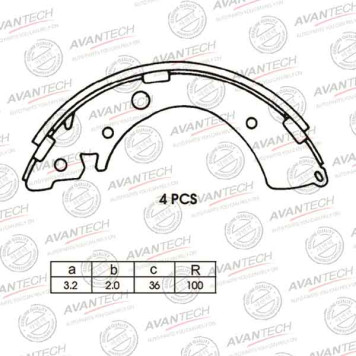 Колодки тормозные барабанные задние AVANTECH AVS0301