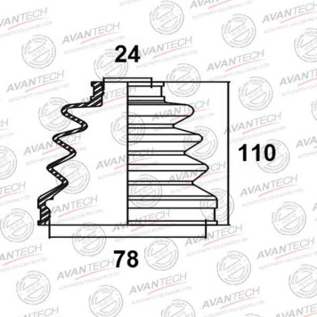 Пыльник привода AVANTECH BD0309