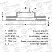 Диск тормозной передний AVANTECH BR0104