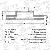 Диск тормозной передний AVANTECH BR0402