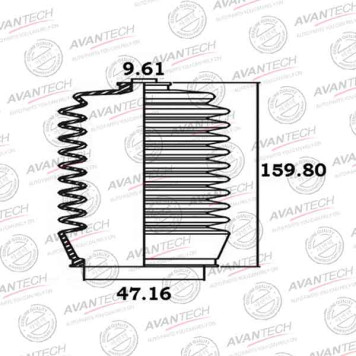 Пыльник рулевой системы AVANTECH BS0105