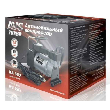 Компрессор поршневой AVS KA580 TURBO (40л/мин, до 7 атм, сумка, набор насадок)-1