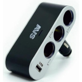 Разветвитель прикуривателя 3 гнезда + USB AVS CS312U без удлинителя (12/24В)